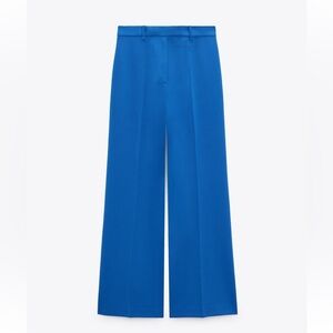 ZARA Mid Rise Straight Leg Blue Trousers XS